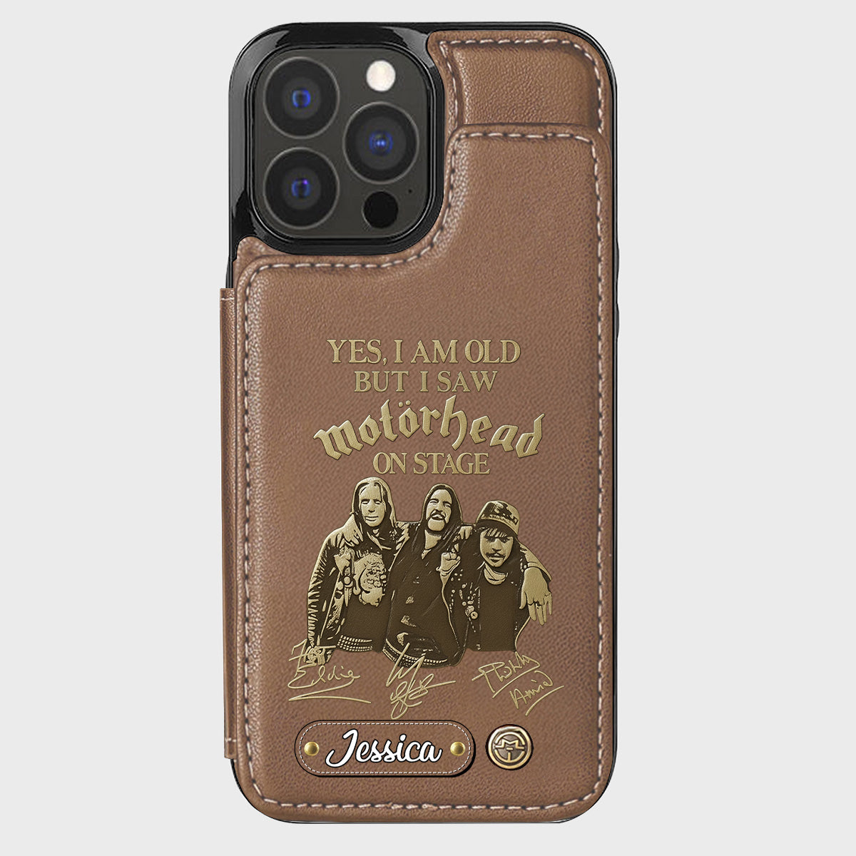 Motorhead sur scène - Étui portefeuille personnalisé pour téléphone portable avec groupe de musique Motorhead