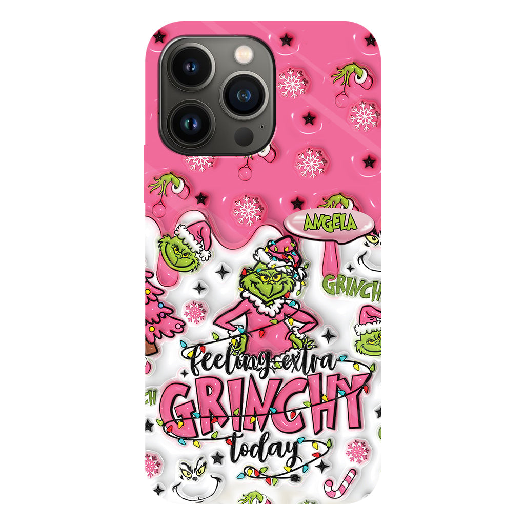 Aujourd'hui, c'est le Grinch ! - Coque de téléphone personnalisée avec imprimé intégral « Fou de Noël »