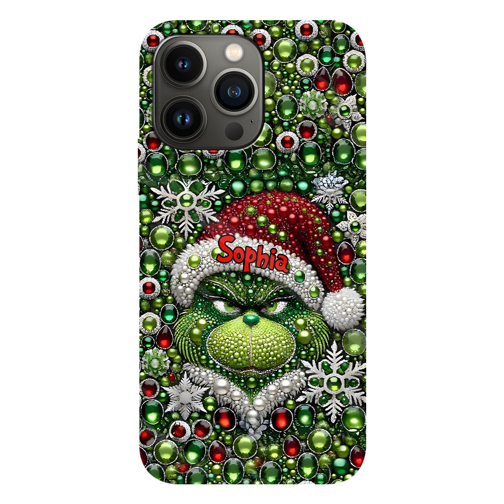 Joyeux Grinchmas - Coque de téléphone personnalisée avec imprimé intégral « Étole de Noël »
