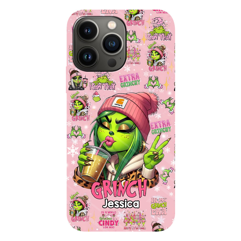 Coque de téléphone Pinky - Imprimé intégral « Étole de Noël » personnalisé