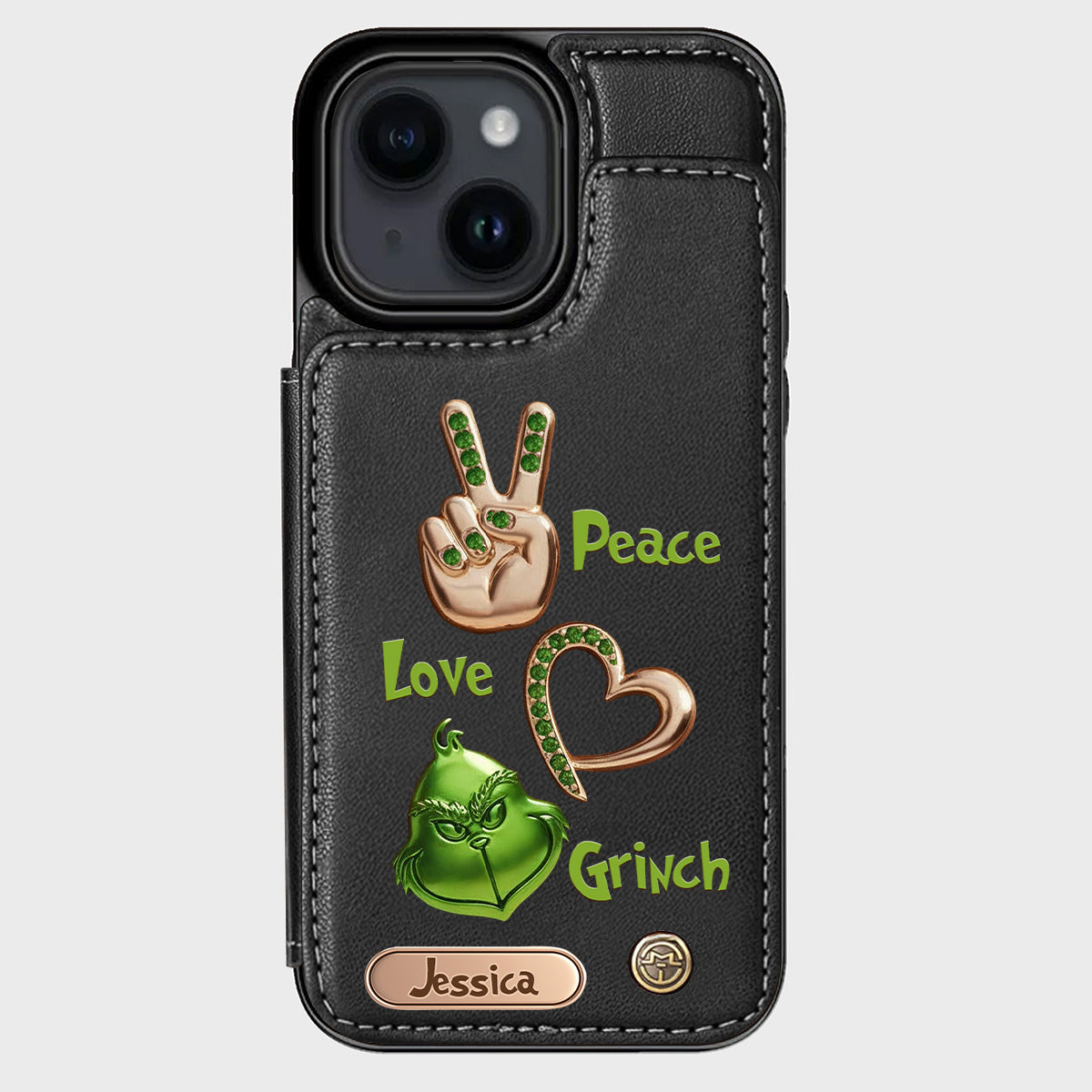 Joyeux Noël - Étui portefeuille/téléphone personnalisé avec étole de Noël