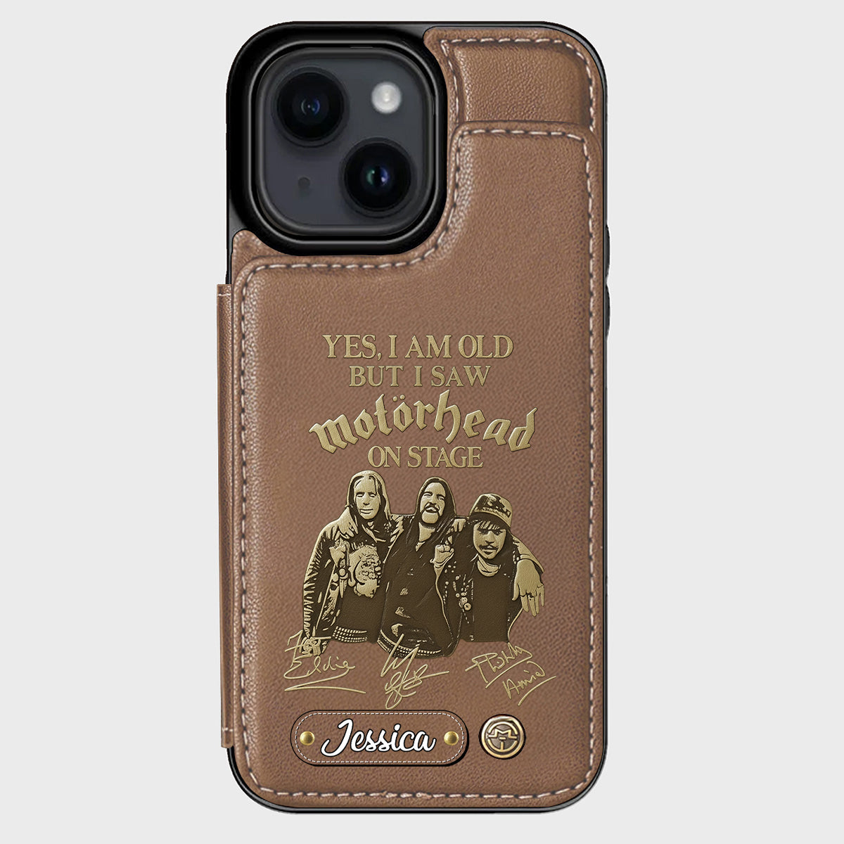 Motorhead sur scène - Étui portefeuille personnalisé pour téléphone portable avec groupe de musique Motorhead