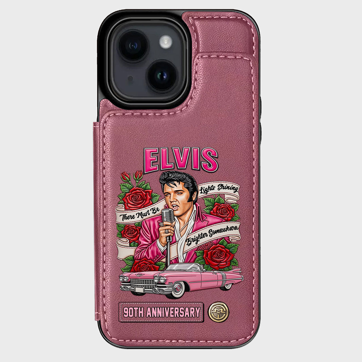 Il doit y avoir des lumières qui brillent plus fort quelque part - Étui portefeuille personnalisé pour téléphone King of Rock and Roll