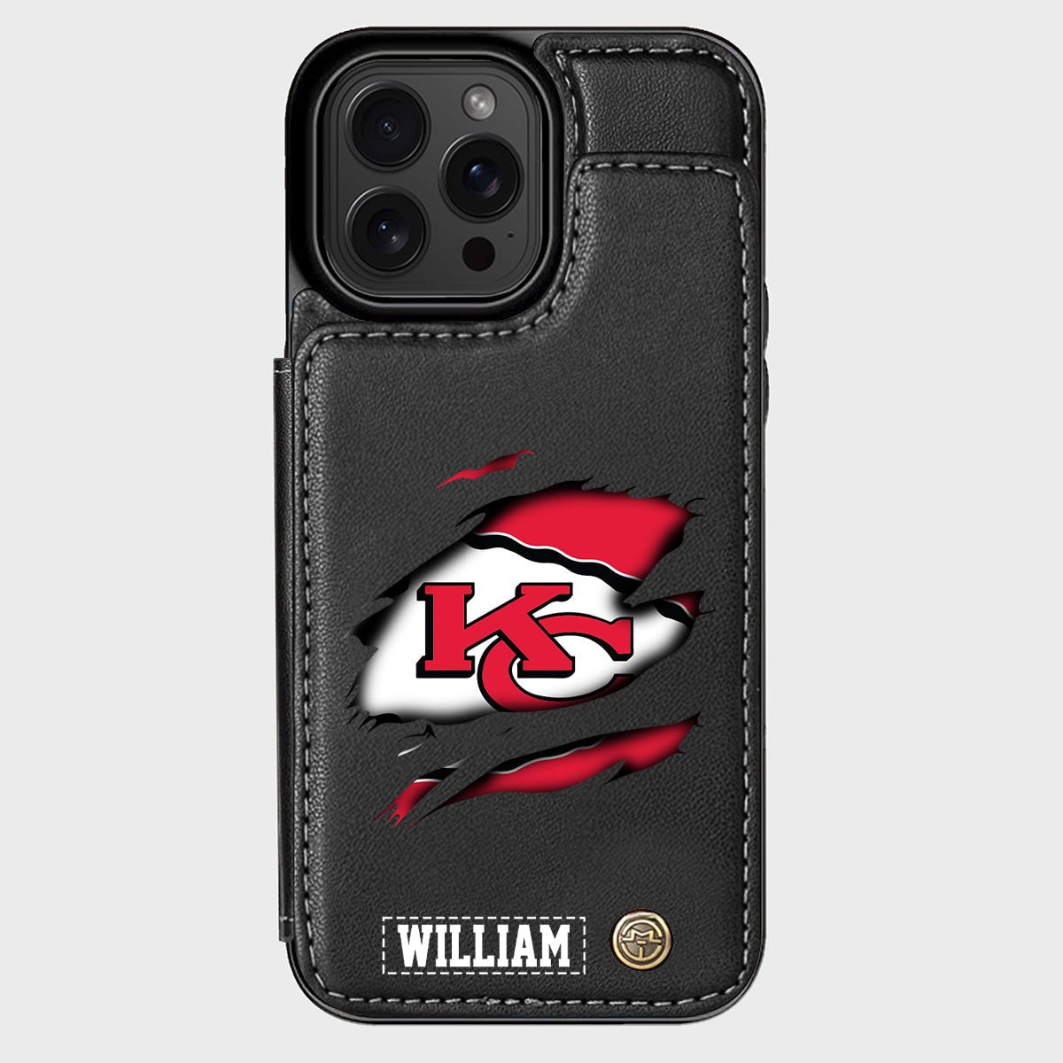 Passionné de football ? Étui portefeuille personnalisé pour téléphone, style football américain.
