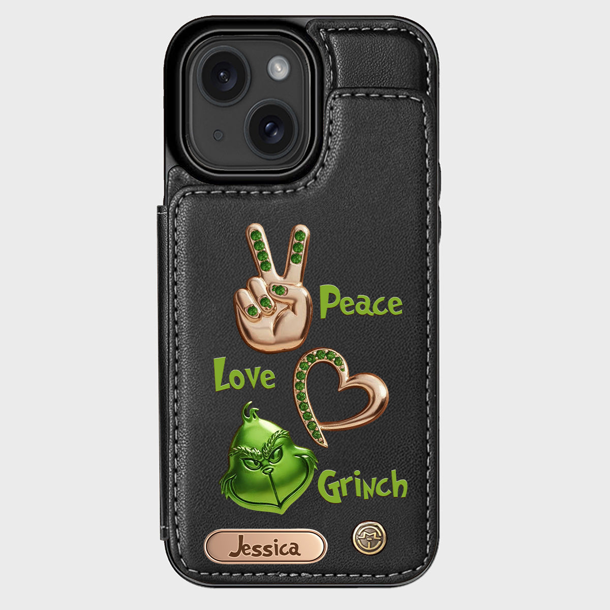 Joyeux Noël - Étui portefeuille/téléphone personnalisé avec étole de Noël
