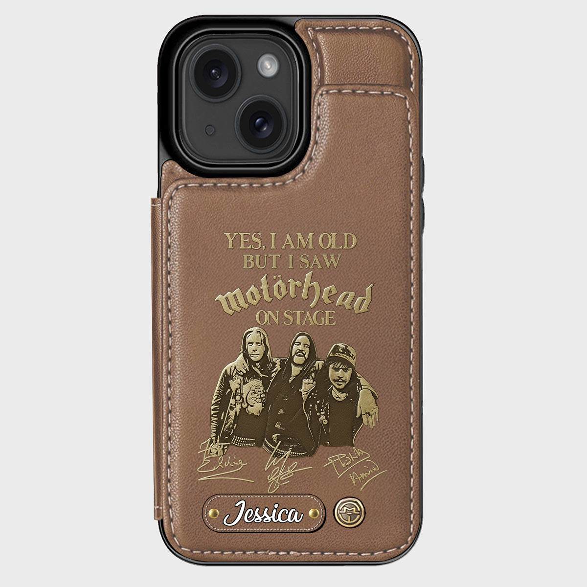 Motorhead sur scène - Étui portefeuille personnalisé pour téléphone portable avec groupe de musique Motorhead