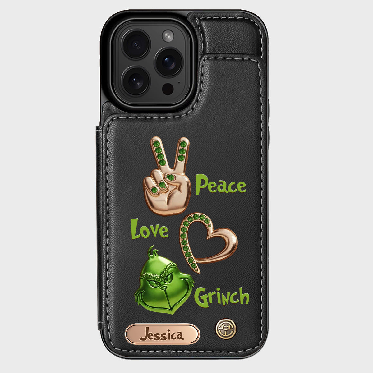 Joyeux Noël - Étui portefeuille/téléphone personnalisé avec étole de Noël