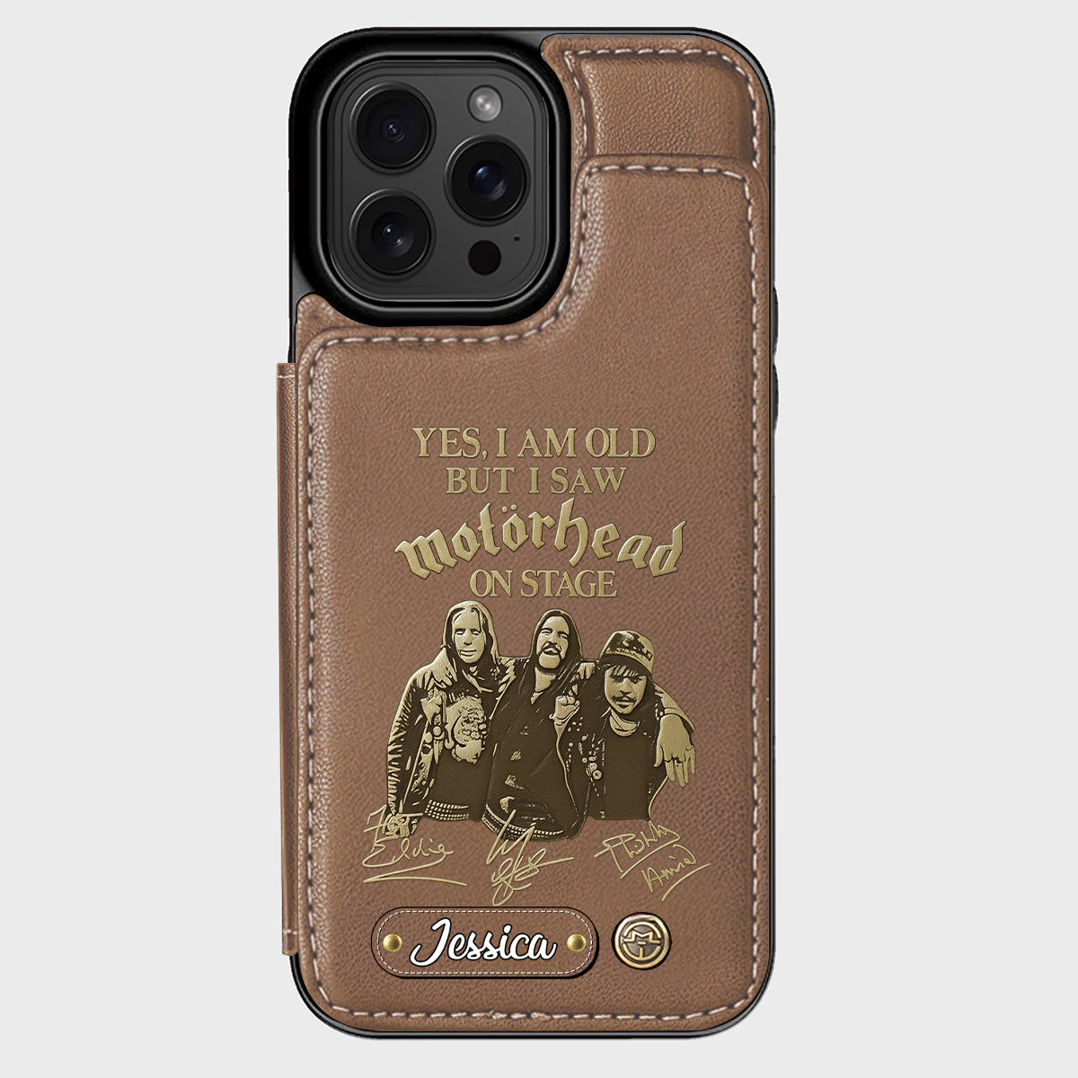 Motorhead sur scène - Étui portefeuille personnalisé pour téléphone portable avec groupe de musique Motorhead