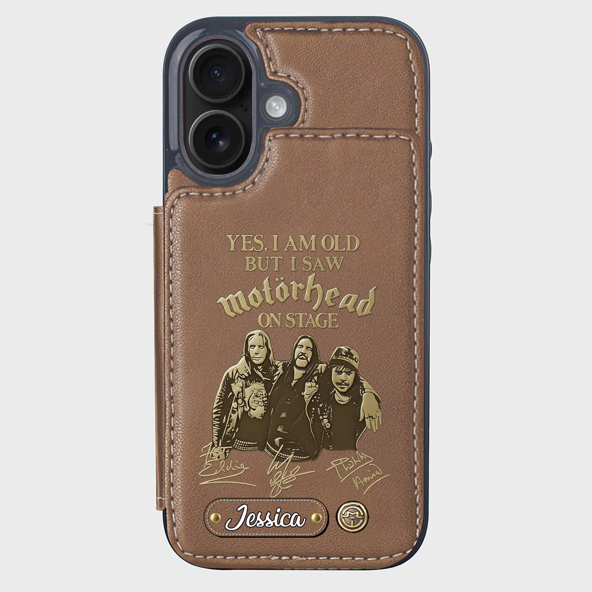 Motorhead sur scène - Étui portefeuille personnalisé pour téléphone portable avec groupe de musique Motorhead