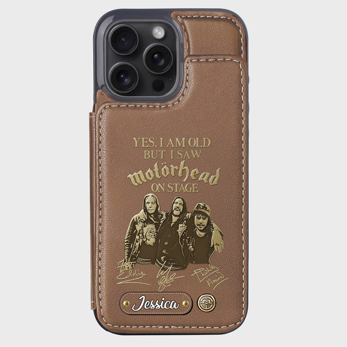 Motorhead sur scène - Étui portefeuille personnalisé pour téléphone portable avec groupe de musique Motorhead