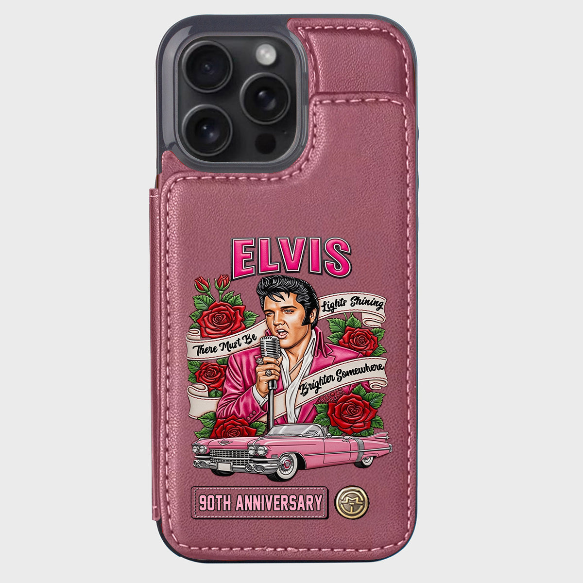 Il doit y avoir des lumières qui brillent plus fort quelque part - Étui portefeuille personnalisé pour téléphone King of Rock and Roll