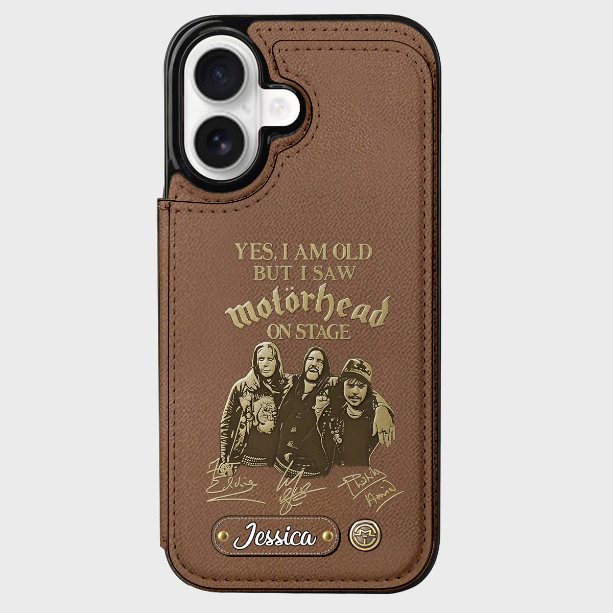 Motorhead sur scène - Étui portefeuille personnalisé pour téléphone portable avec groupe de musique Motorhead