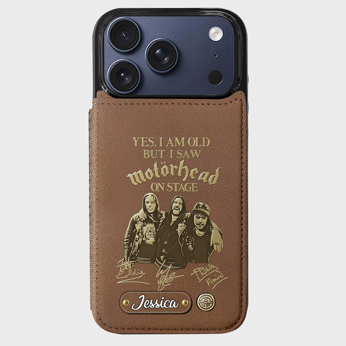 Motorhead sur scène - Étui portefeuille personnalisé pour téléphone portable avec groupe de musique Motorhead