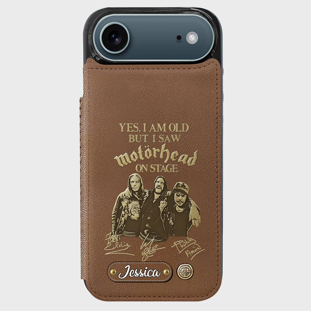 Motorhead sur scène - Étui portefeuille personnalisé pour téléphone portable avec groupe de musique Motorhead