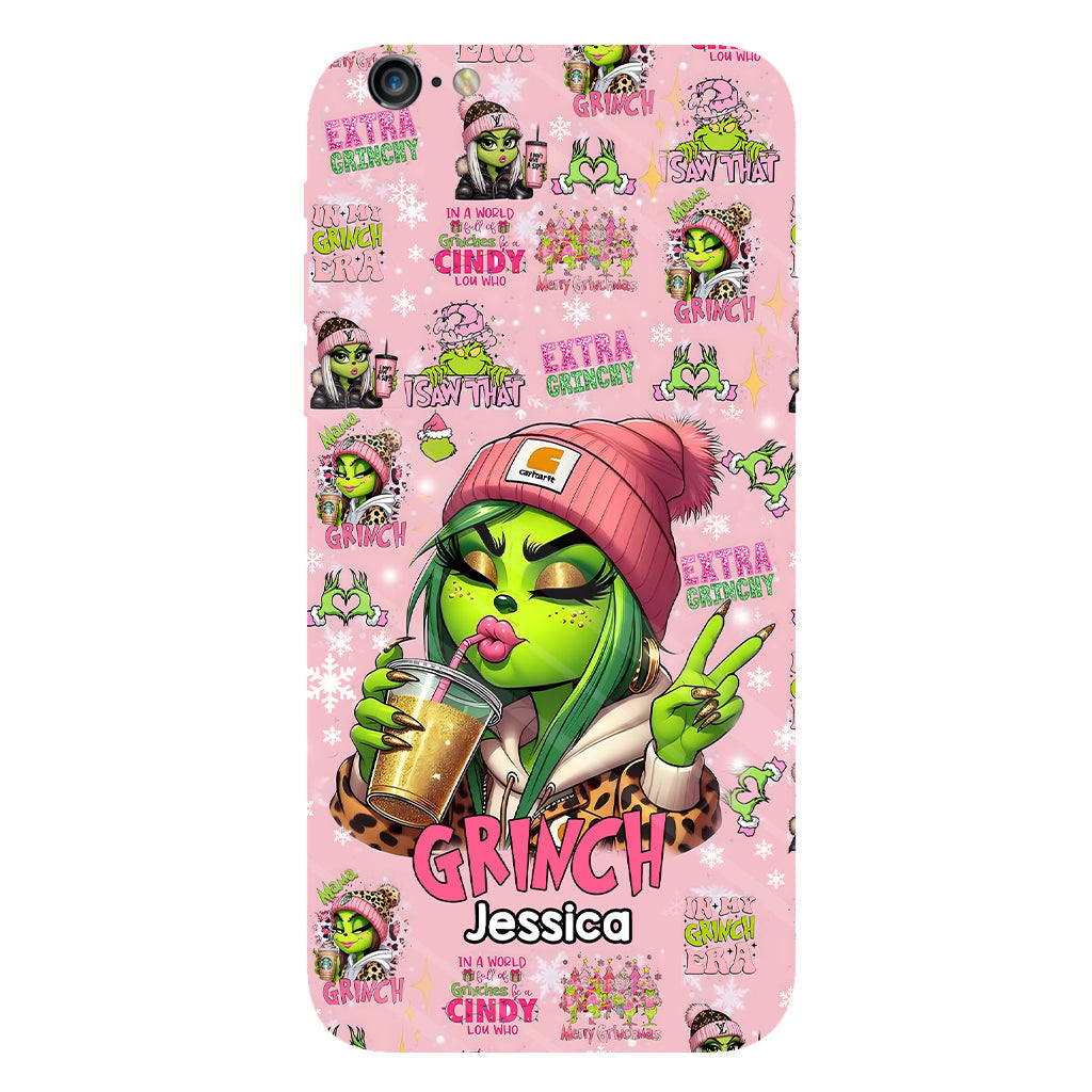 Coque de téléphone Pinky - Imprimé intégral « Étole de Noël » personnalisé