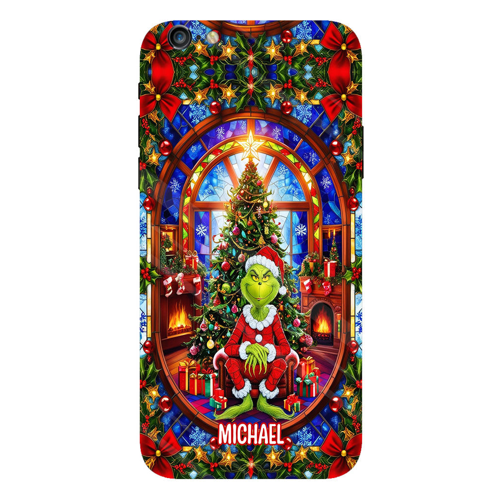 Noël vert - Coque de téléphone personnalisée avec imprimé intégral « Étole de Noël »