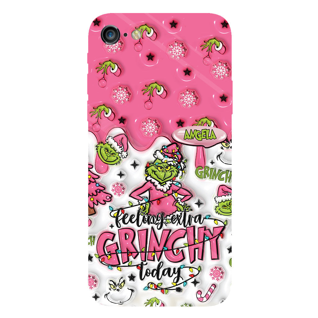 Aujourd'hui, c'est le Grinch ! - Coque de téléphone personnalisée avec imprimé intégral « Fou de Noël »