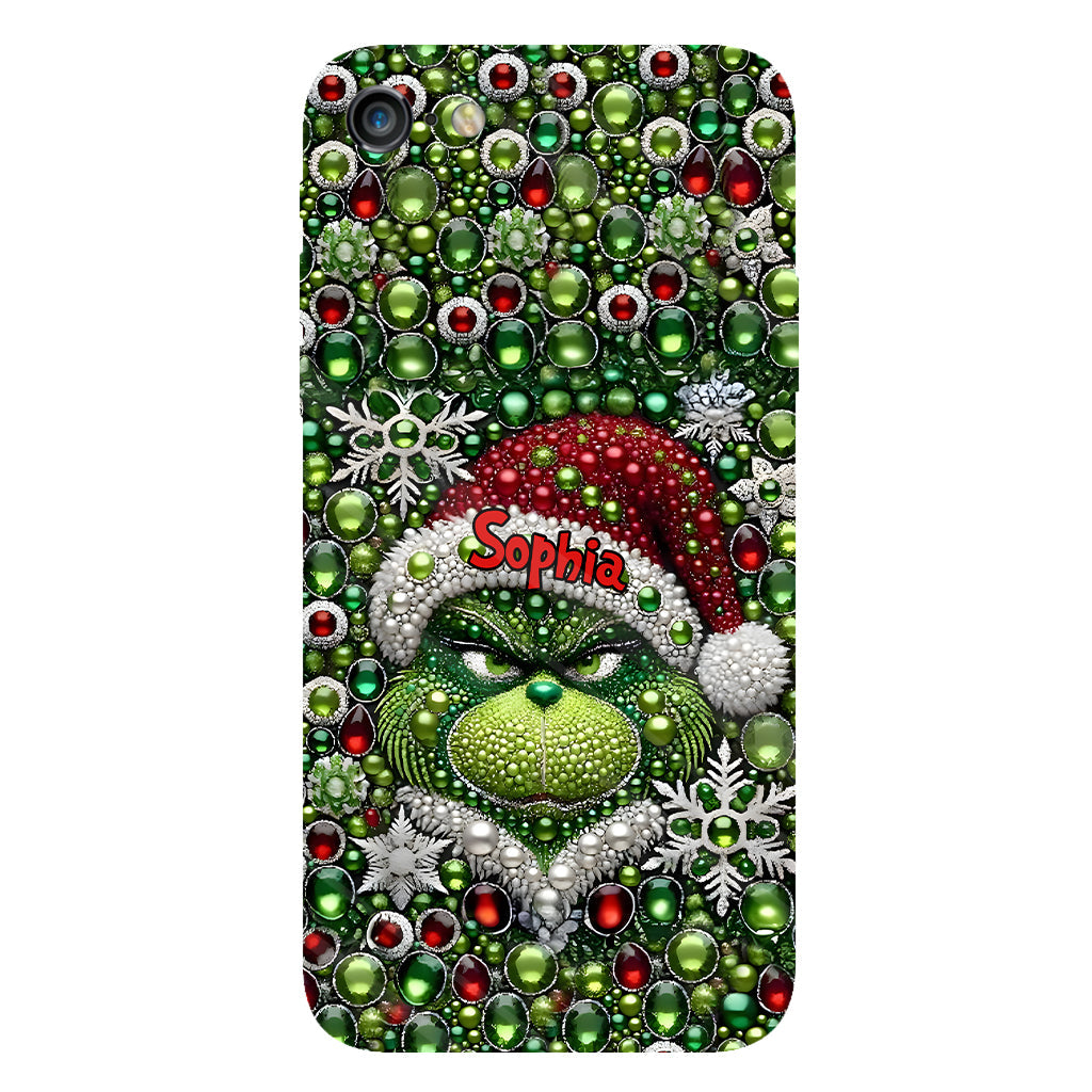 Joyeux Grinchmas - Coque de téléphone personnalisée avec imprimé intégral « Étole de Noël »