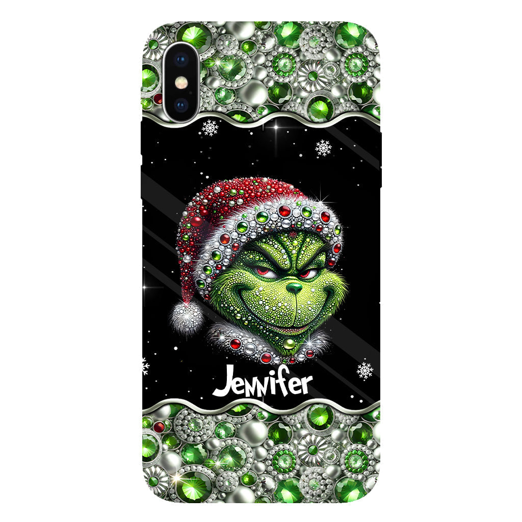 Joyeux Grinchmas - Coque de téléphone personnalisée avec imprimé intégral « Étole de Noël »