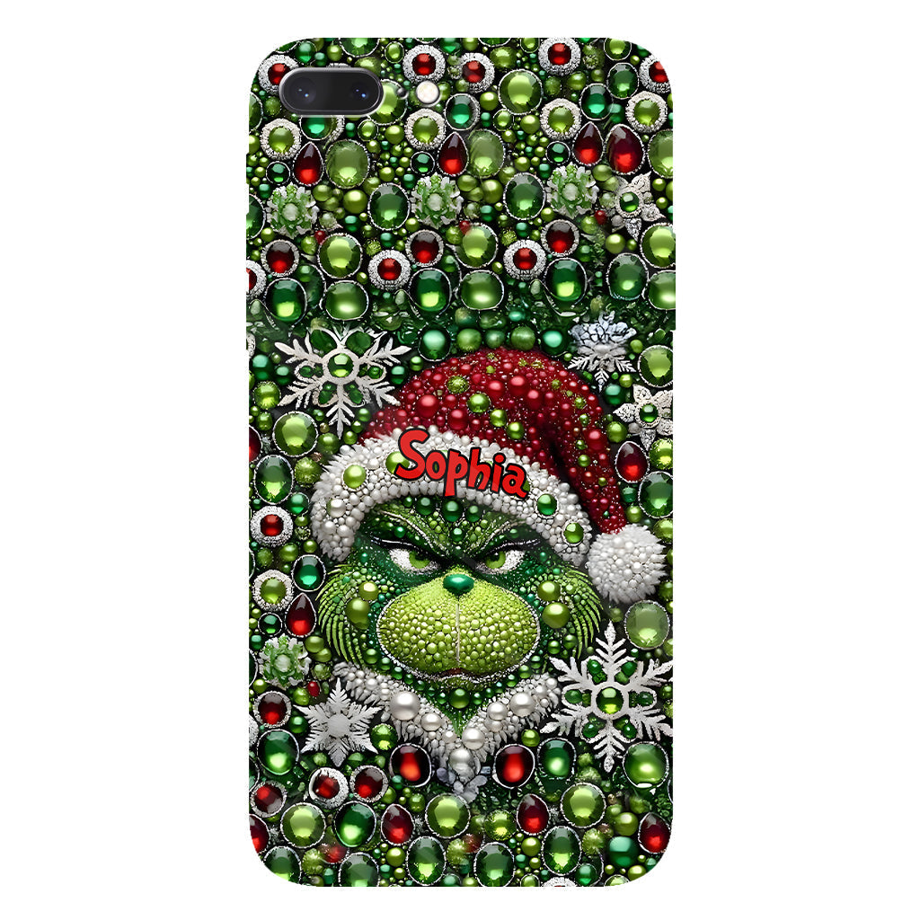 Joyeux Grinchmas - Coque de téléphone personnalisée avec imprimé intégral « Étole de Noël »