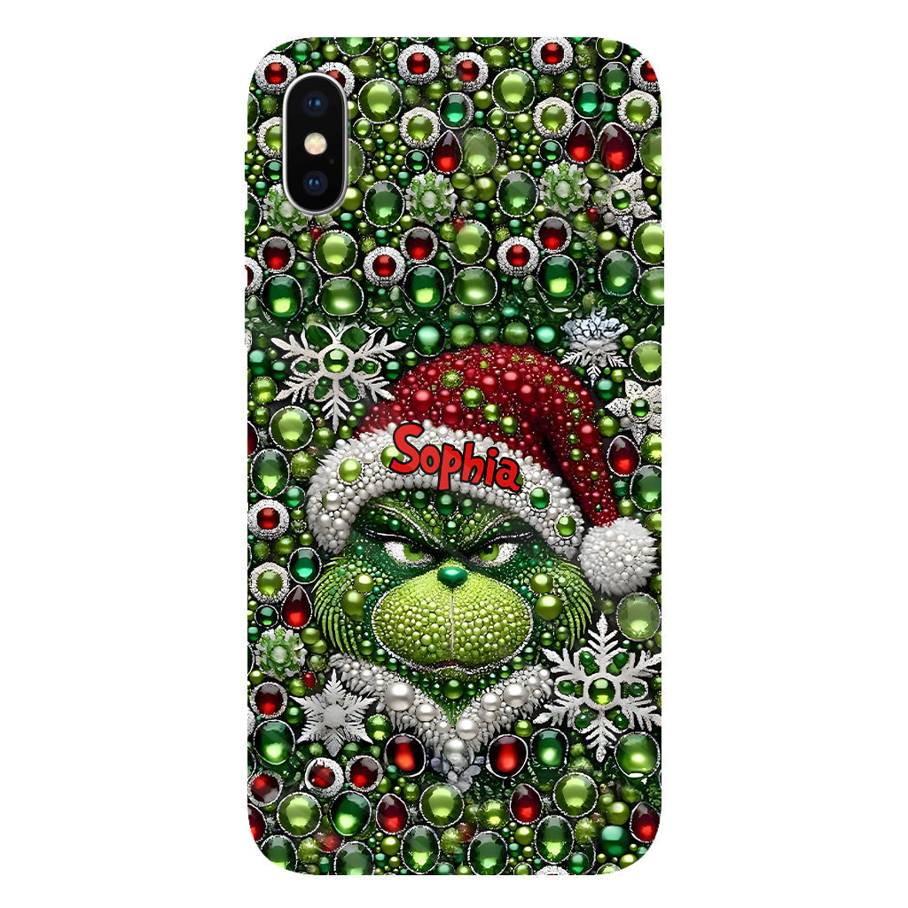 Joyeux Grinchmas - Coque de téléphone personnalisée avec imprimé intégral « Étole de Noël »