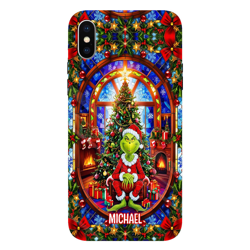 Noël vert - Coque de téléphone personnalisée avec imprimé intégral « Étole de Noël »