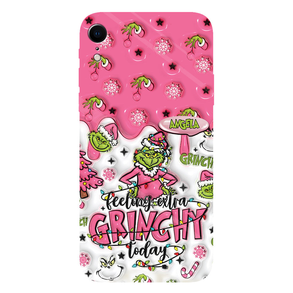 Aujourd'hui, c'est le Grinch ! - Coque de téléphone personnalisée avec imprimé intégral « Fou de Noël »