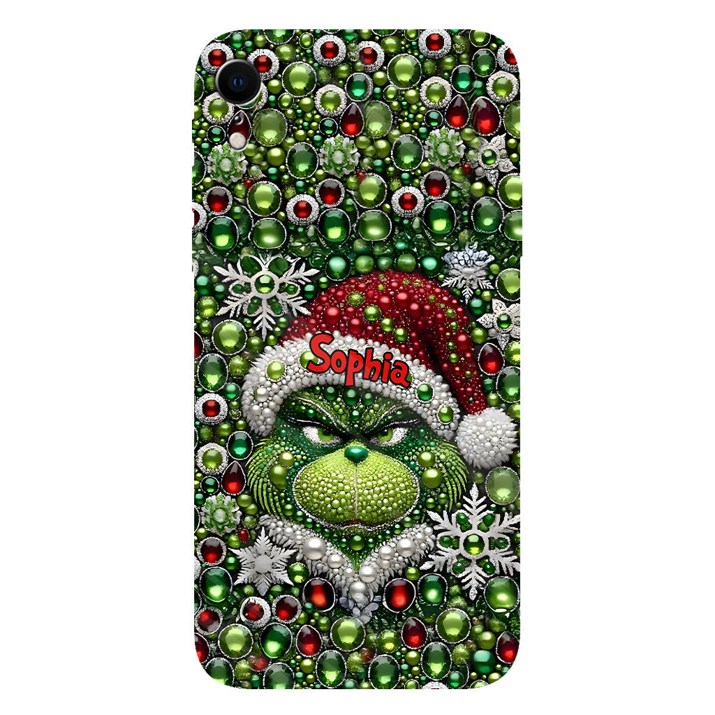 Joyeux Grinchmas - Coque de téléphone personnalisée avec imprimé intégral « Étole de Noël »