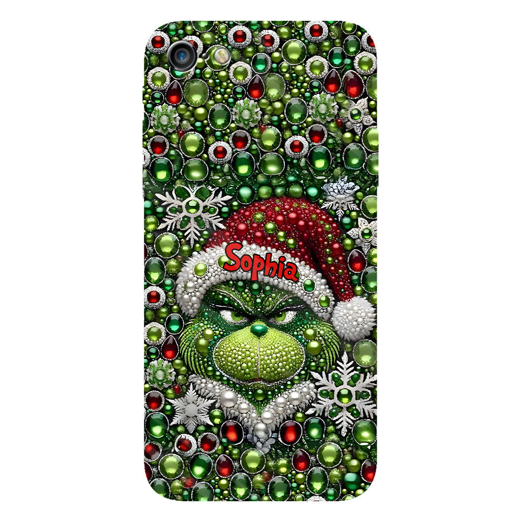 Joyeux Grinchmas - Coque de téléphone personnalisée avec imprimé intégral « Étole de Noël »
