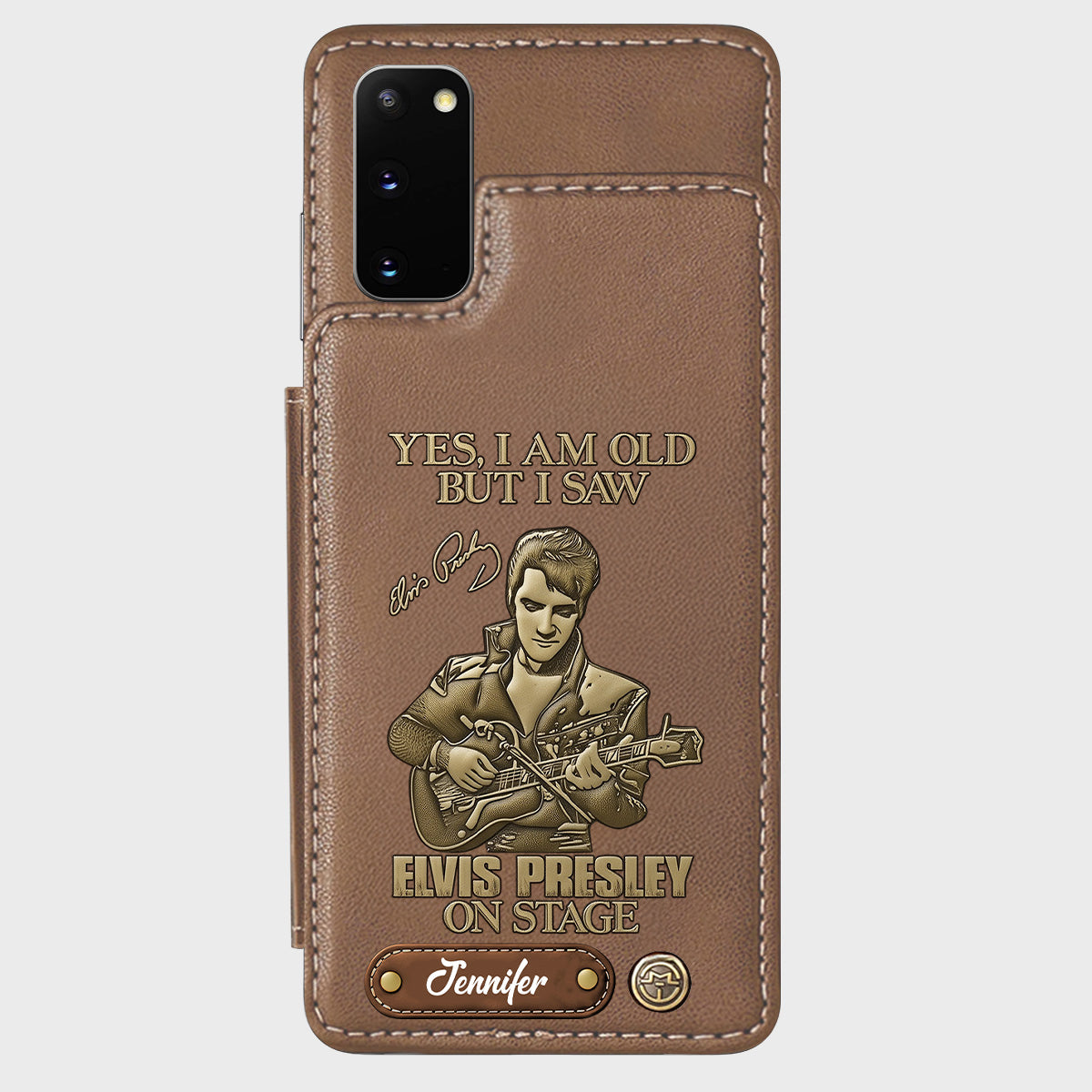 Oui, je suis vieux, mais j'ai vu Elvis Presley sur scène - Étui portefeuille/téléphone personnalisé Roi du Rock and Roll