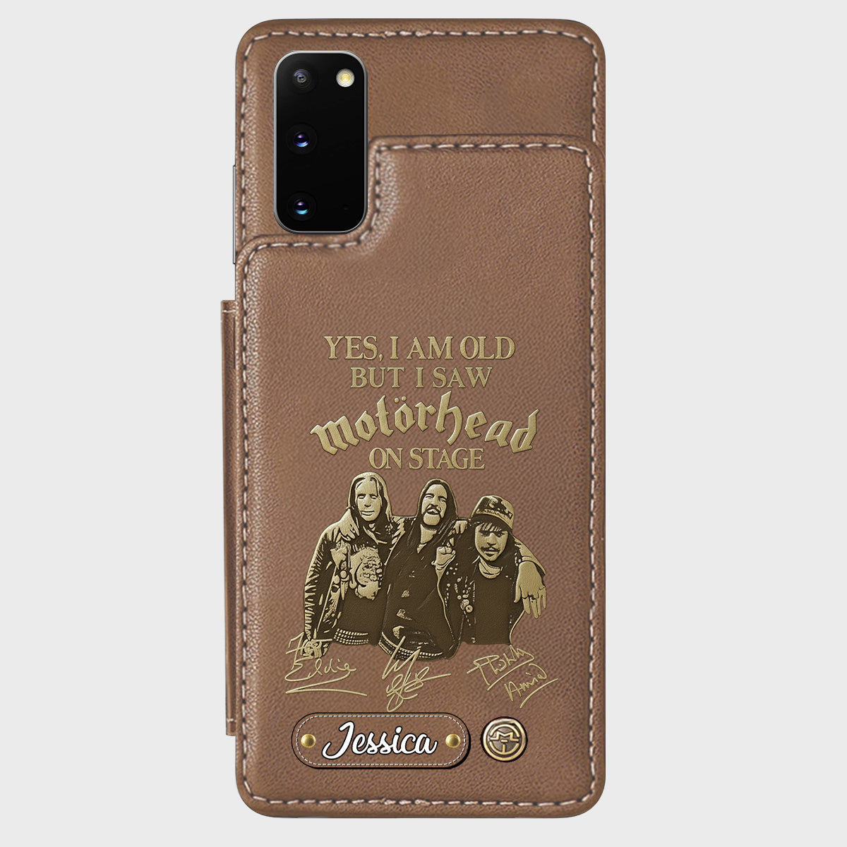 Motorhead sur scène - Étui portefeuille personnalisé pour téléphone portable avec groupe de musique Motorhead