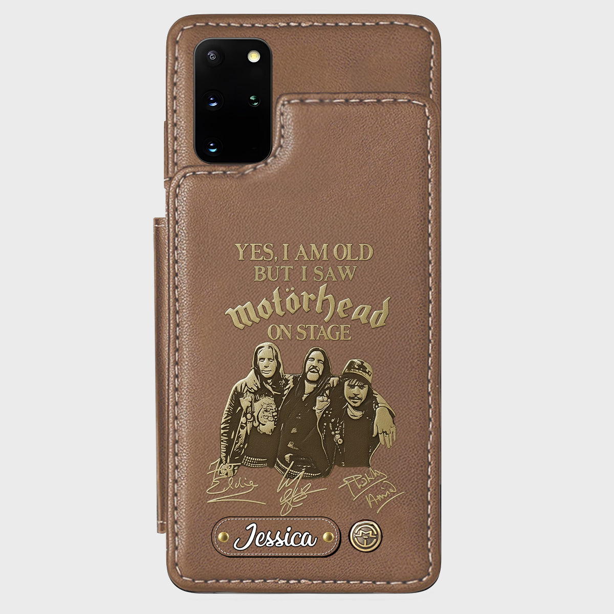 Motorhead sur scène - Étui portefeuille personnalisé pour téléphone portable avec groupe de musique Motorhead