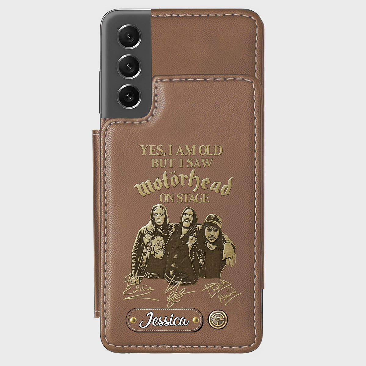 Motorhead sur scène - Étui portefeuille personnalisé pour téléphone portable avec groupe de musique Motorhead