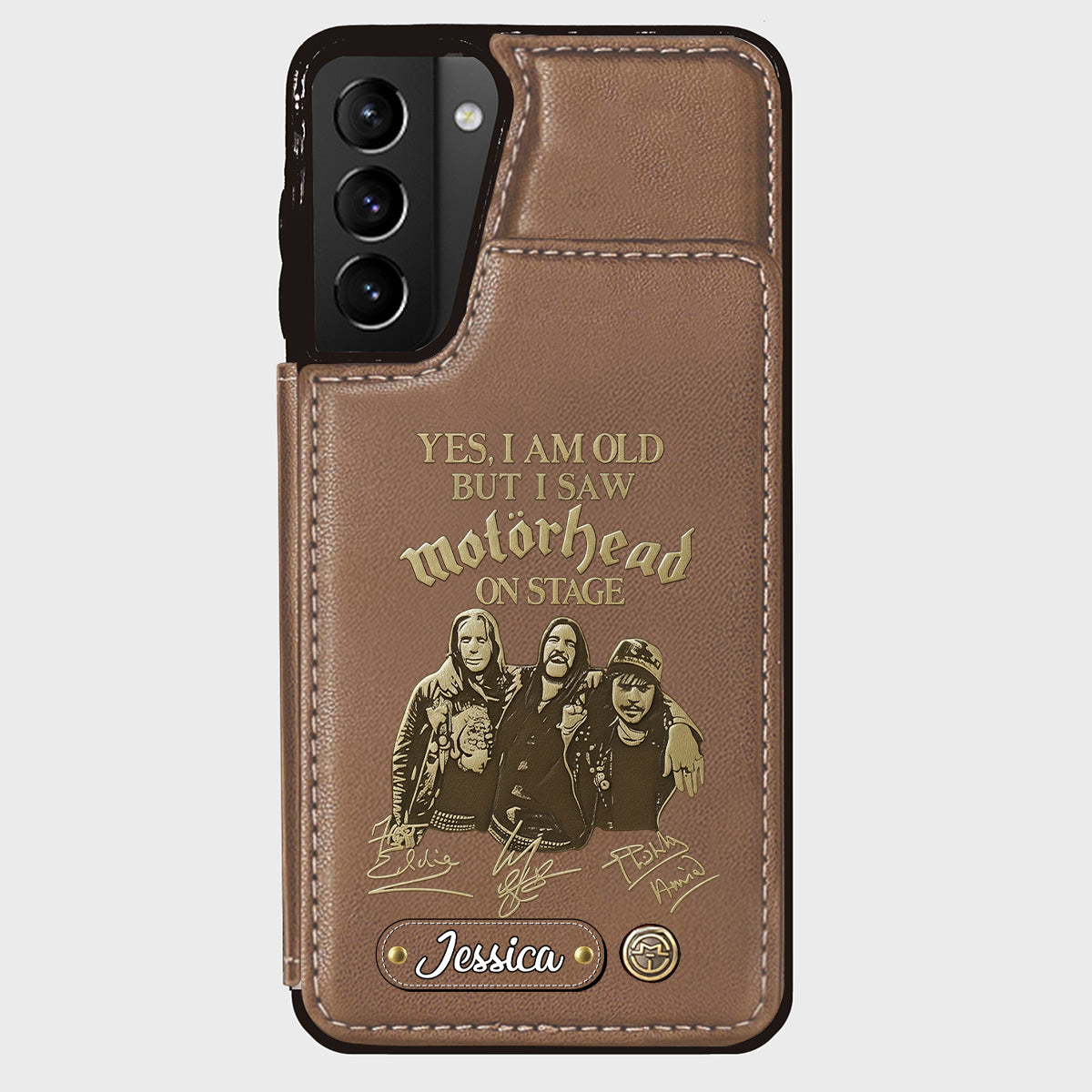 Motorhead sur scène - Étui portefeuille personnalisé pour téléphone portable avec groupe de musique Motorhead