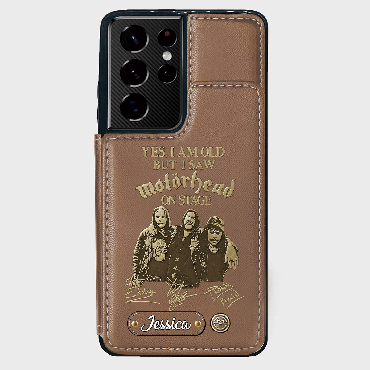 Motorhead sur scène - Étui portefeuille personnalisé pour téléphone portable avec groupe de musique Motorhead