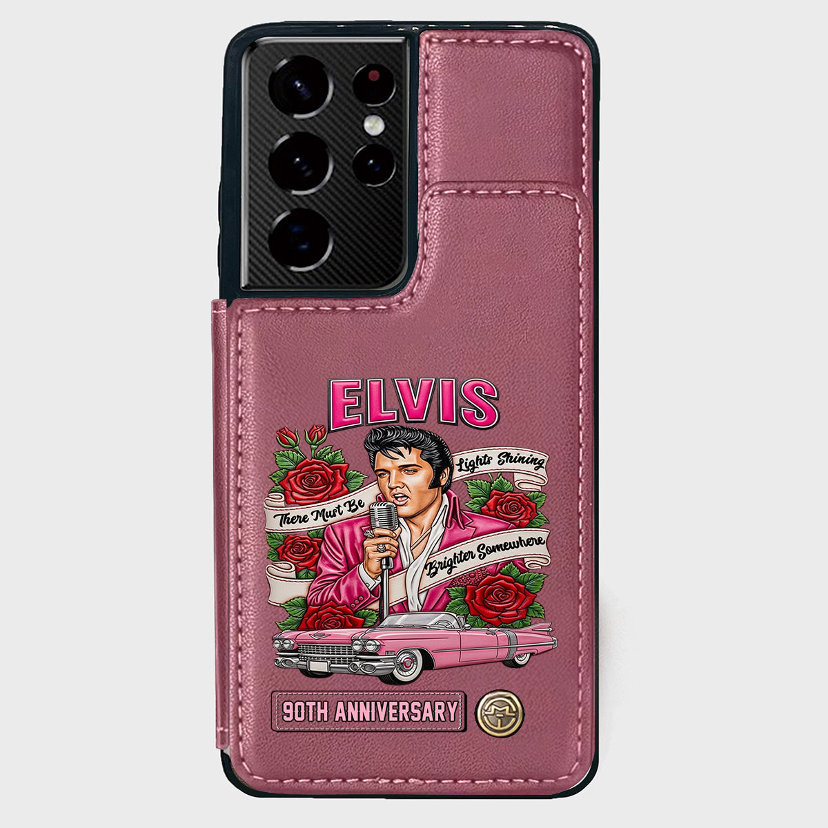 Il doit y avoir des lumières qui brillent plus fort quelque part - Étui portefeuille personnalisé pour téléphone King of Rock and Roll