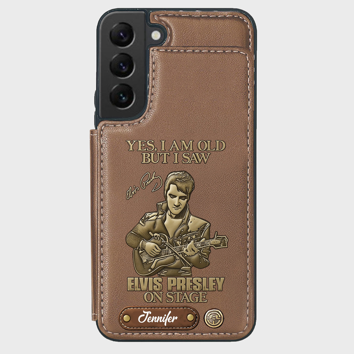 Oui, je suis vieux, mais j'ai vu Elvis Presley sur scène - Étui portefeuille/téléphone personnalisé Roi du Rock and Roll