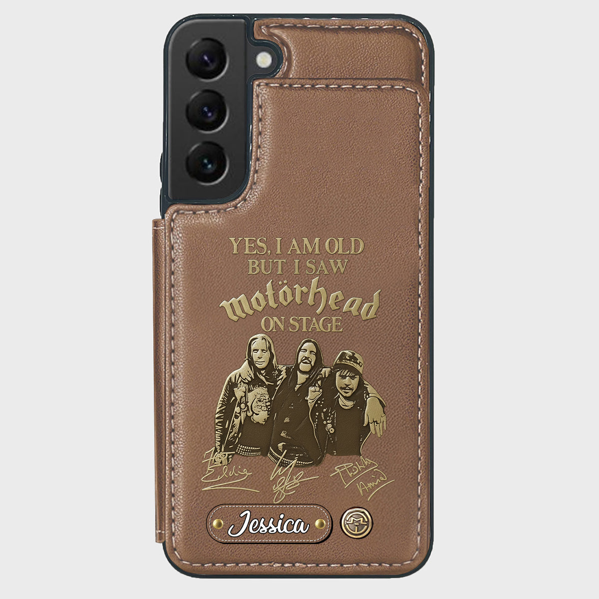 Motorhead sur scène - Étui portefeuille personnalisé pour téléphone portable avec groupe de musique Motorhead
