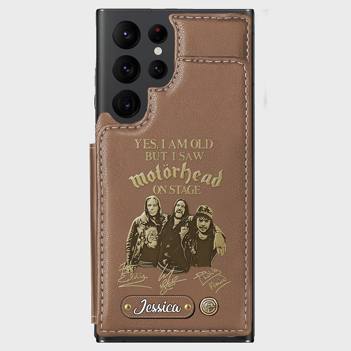 Motorhead sur scène - Étui portefeuille personnalisé pour téléphone portable avec groupe de musique Motorhead