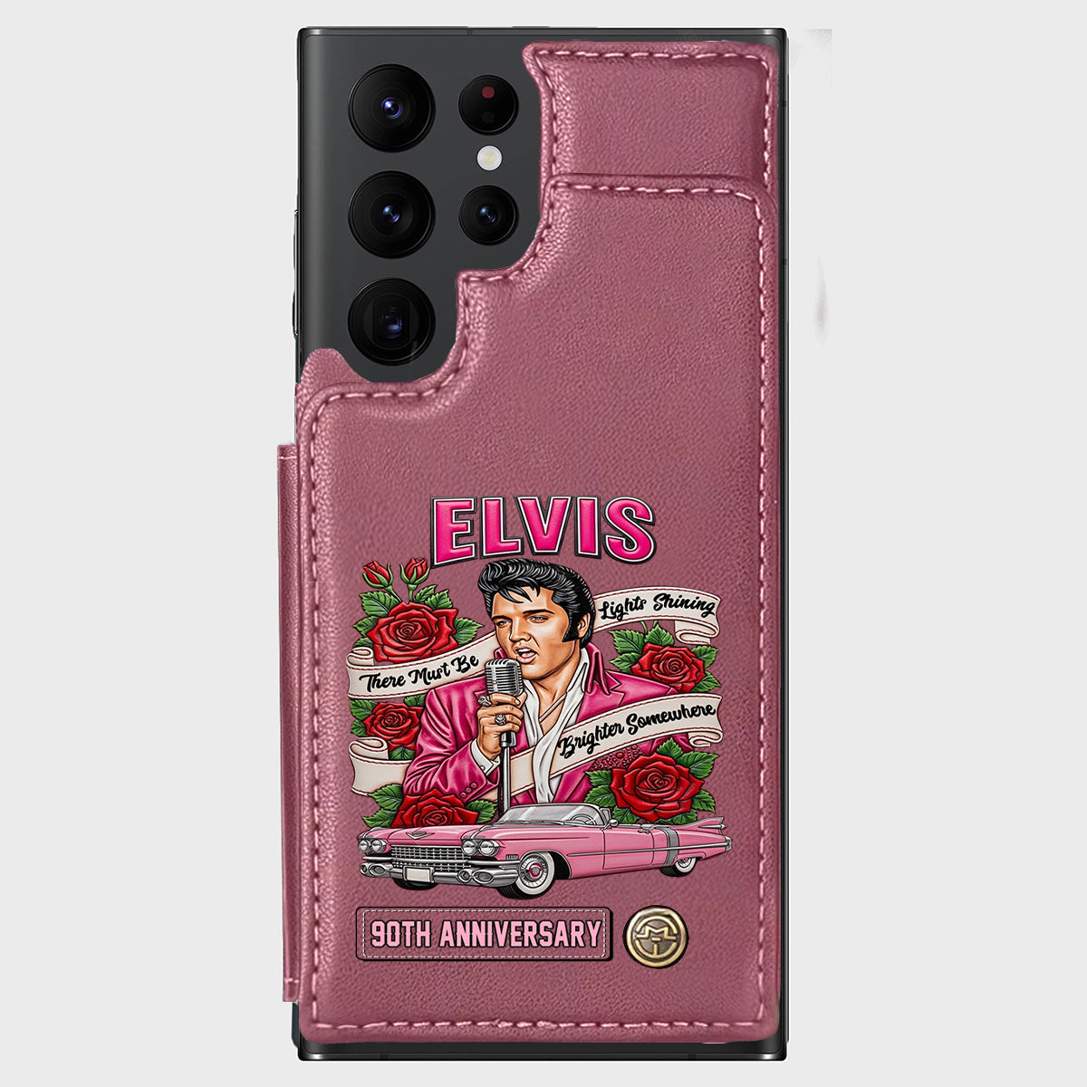 Il doit y avoir des lumières qui brillent plus fort quelque part - Étui portefeuille personnalisé pour téléphone King of Rock and Roll
