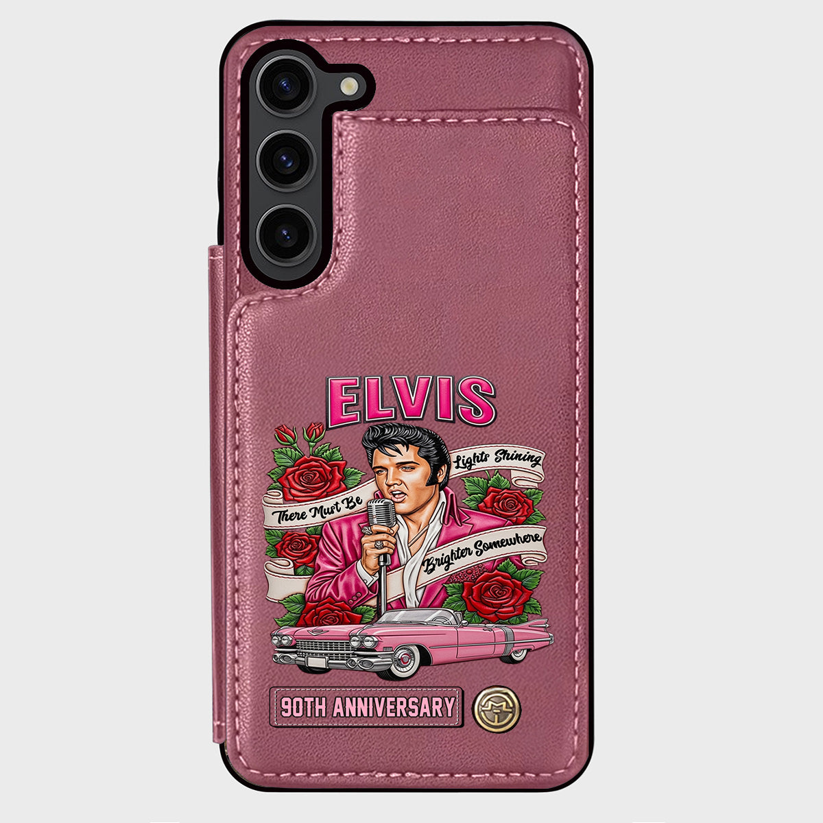 Il doit y avoir des lumières qui brillent plus fort quelque part - Étui portefeuille personnalisé pour téléphone King of Rock and Roll