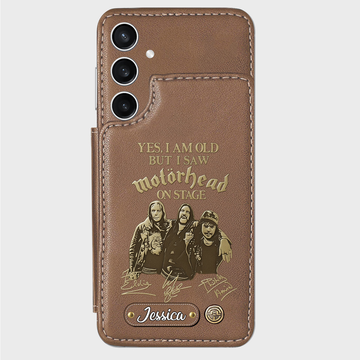 Motorhead sur scène - Étui portefeuille personnalisé pour téléphone portable avec groupe de musique Motorhead
