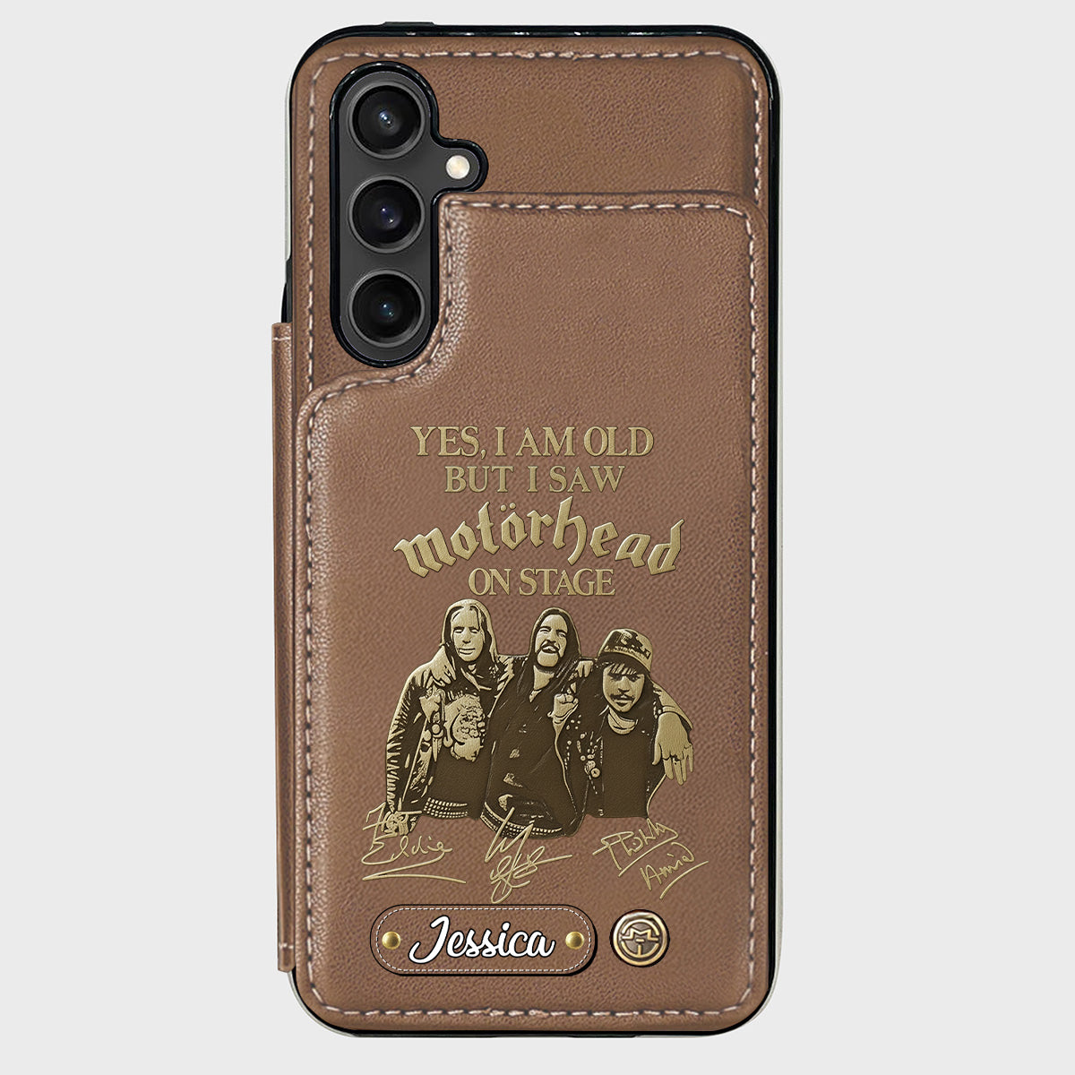 Motorhead sur scène - Étui portefeuille personnalisé pour téléphone portable avec groupe de musique Motorhead