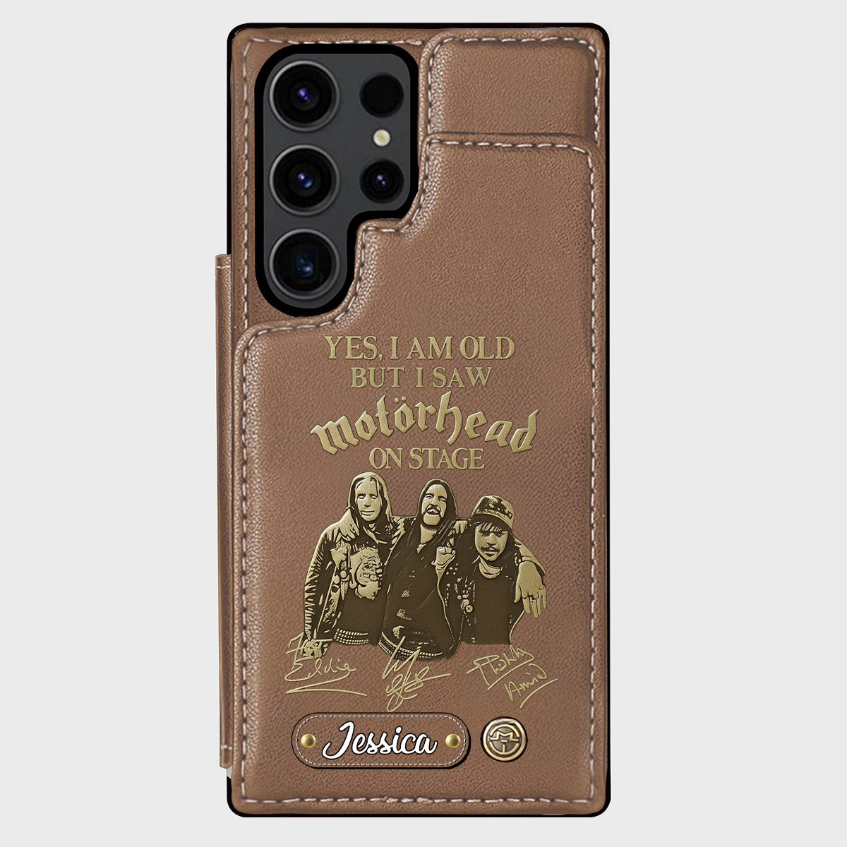 Motorhead sur scène - Étui portefeuille personnalisé pour téléphone portable avec groupe de musique Motorhead