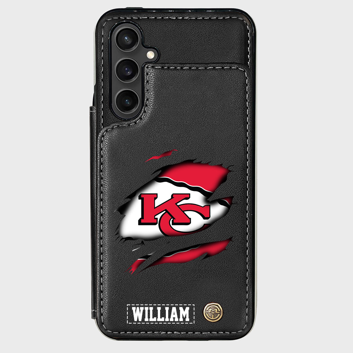 Passionné de football ? Étui portefeuille personnalisé pour téléphone, style football américain.