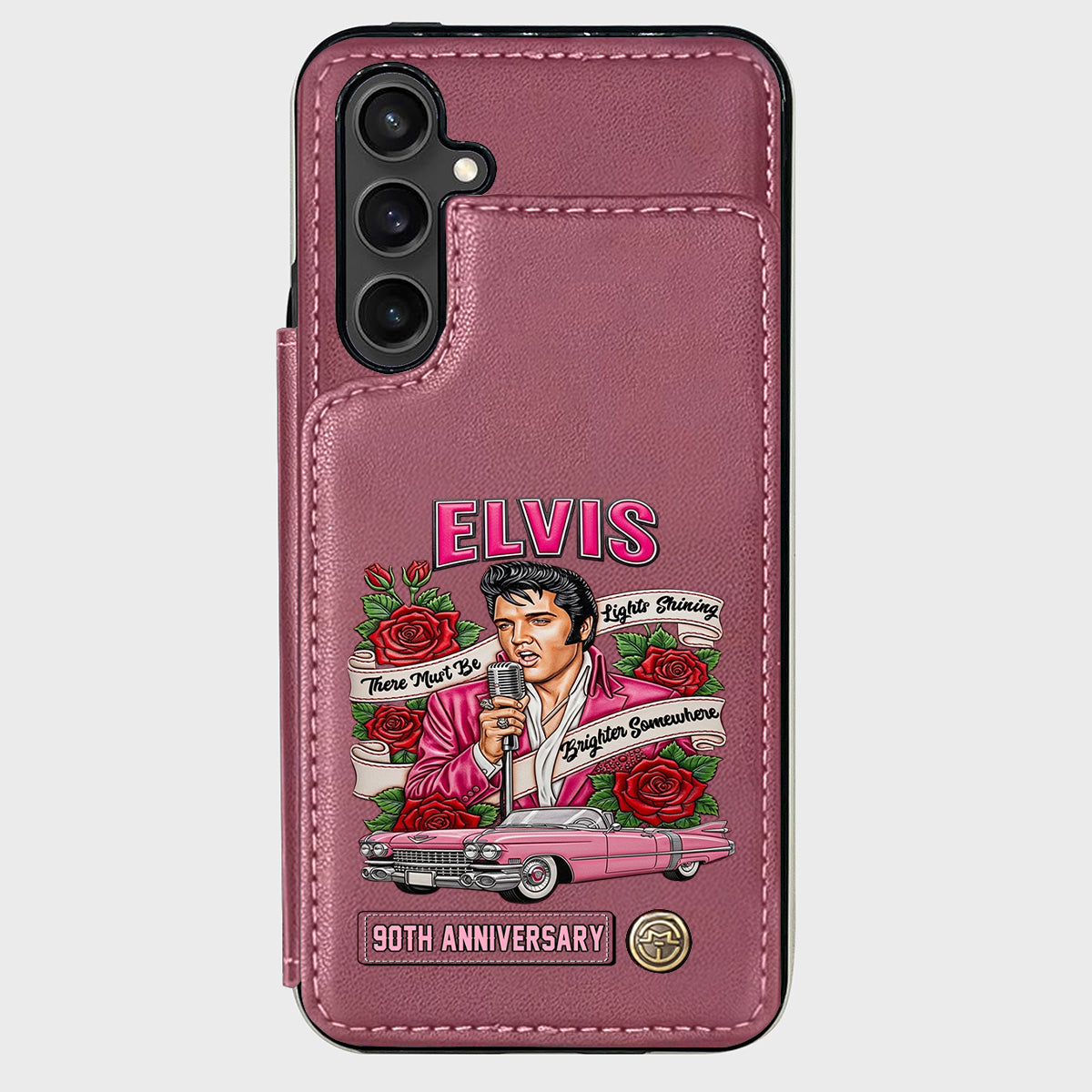 Il doit y avoir des lumières qui brillent plus fort quelque part - Étui portefeuille personnalisé pour téléphone King of Rock and Roll