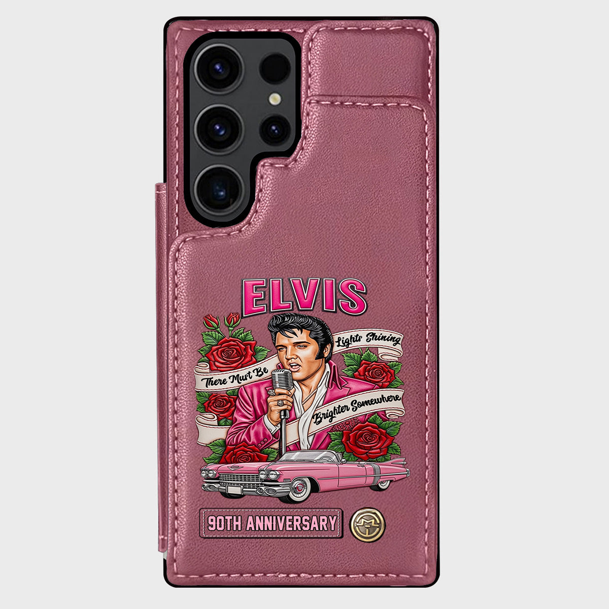 Il doit y avoir des lumières qui brillent plus fort quelque part - Étui portefeuille personnalisé pour téléphone King of Rock and Roll