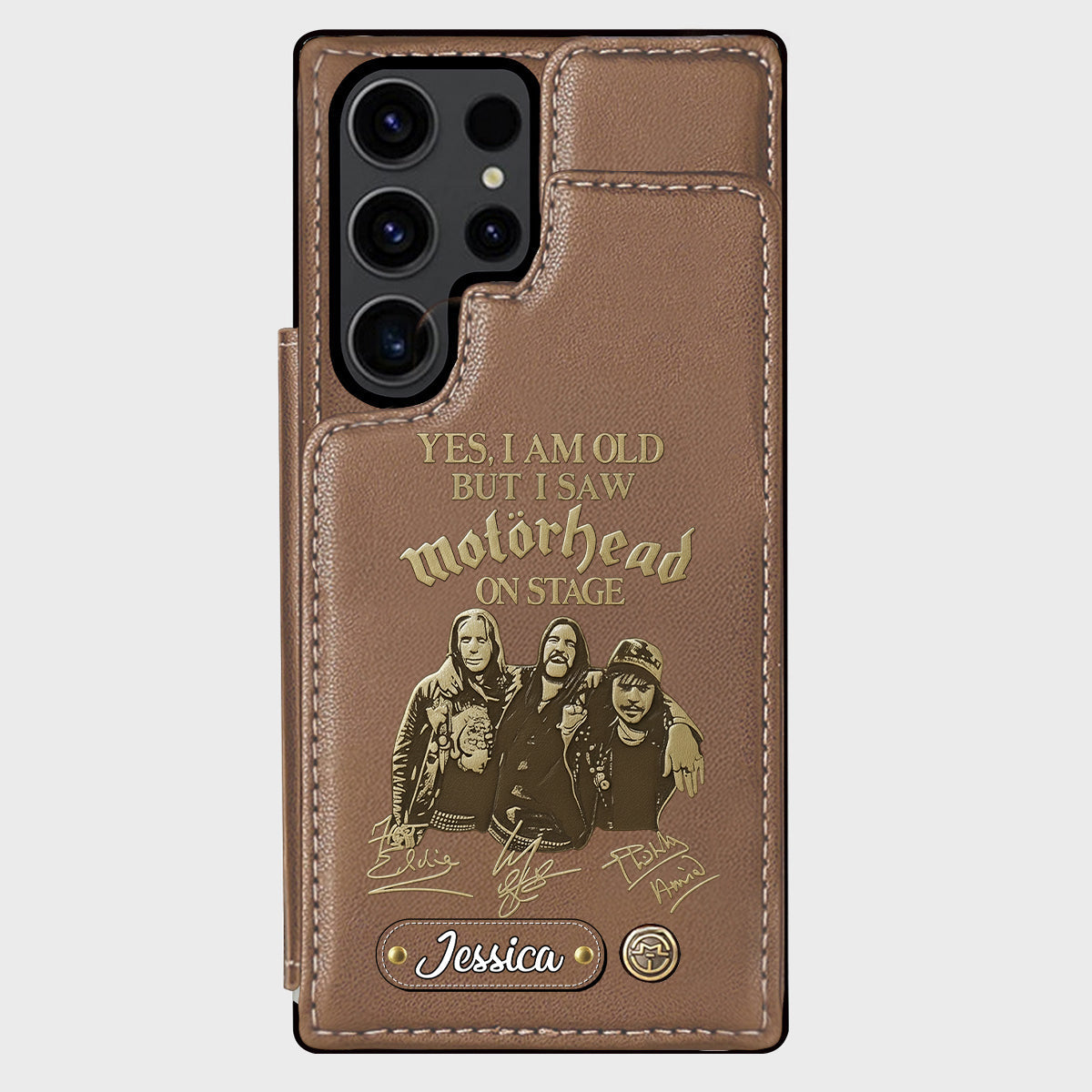 Motorhead sur scène - Étui portefeuille personnalisé pour téléphone portable avec groupe de musique Motorhead