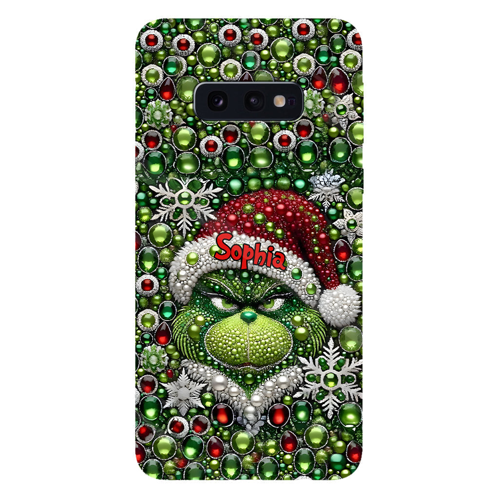 Joyeux Grinchmas - Coque de téléphone personnalisée avec imprimé intégral « Étole de Noël »