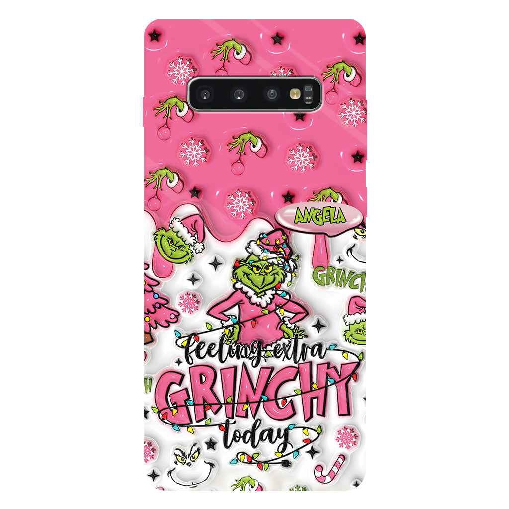 Aujourd'hui, c'est le Grinch ! - Coque de téléphone personnalisée avec imprimé intégral « Fou de Noël »